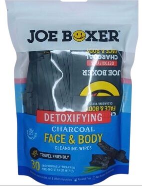 Joe Boxer Charcoal Face & Body Wipes